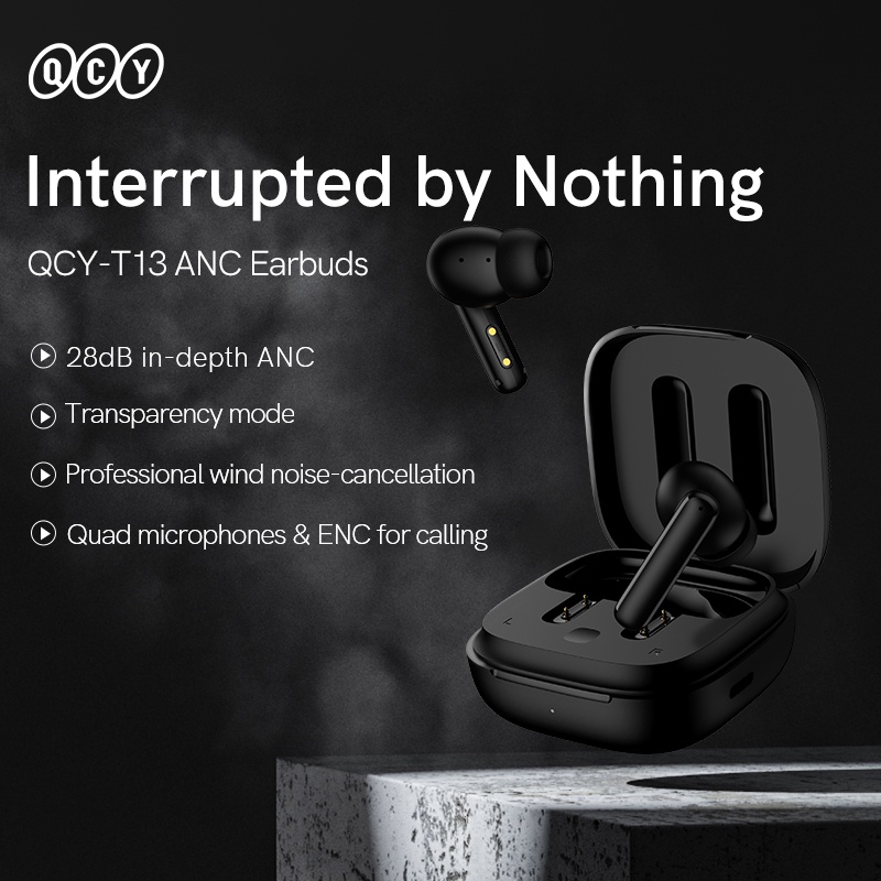 Tai nghe không dây QCY T13 ANC / HT06 Bluetooth 5.3 chế độ sâu 28dB chuyên dụng