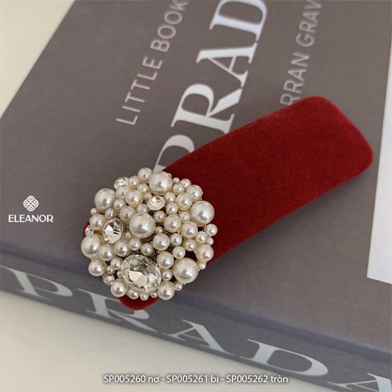 Kẹp tóc nữ Eleanor Accessories hình chữ nhật đính đá ngọc trai nhân tạo phụ kiện tóc 5260