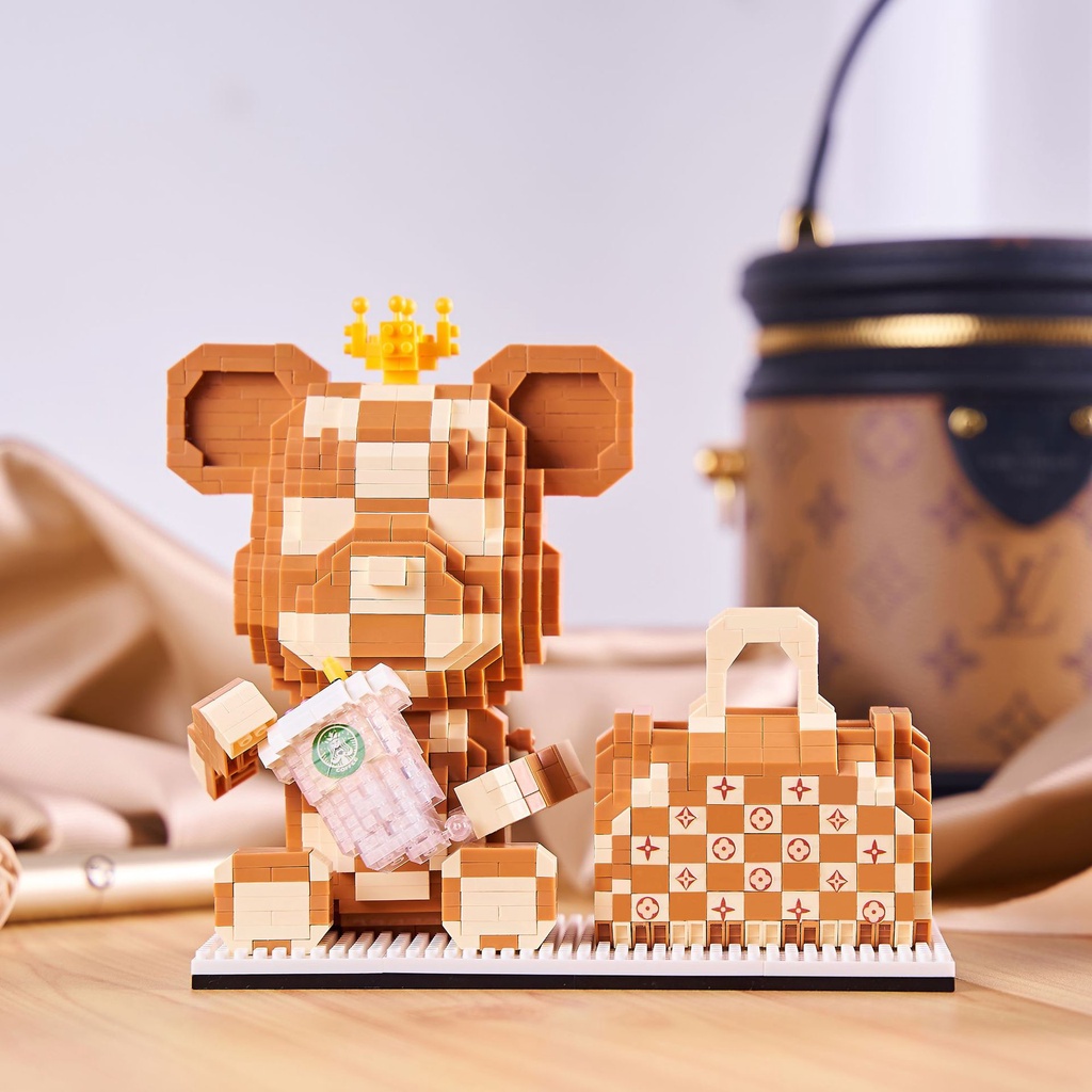 Đồ chơi lắp ráp lego gấu bearbrick TẶNG BÚA VÀ ĐÈN - UniLabel