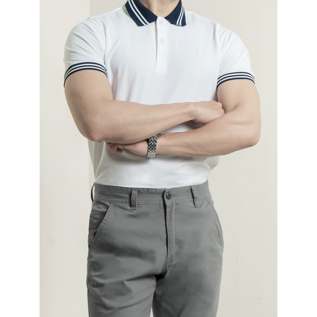 Áo Polo Nam Cộc Tay Phôi Màu Trắng CF, Chất Liệu Cotton ,Trẻ Trung , Thoải mái , Form Slimfit ,Ceffylo