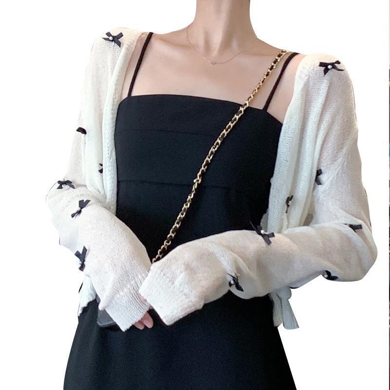 Jiashucheng Áo Khoác Cardigan Dệt Kim Lụa Lạnh Mỏng Chống Nắng Phong Cách Mới Phù Hợp Với Mùa Xuân Và Mùa Hè Dành Cho Bạn Nữ