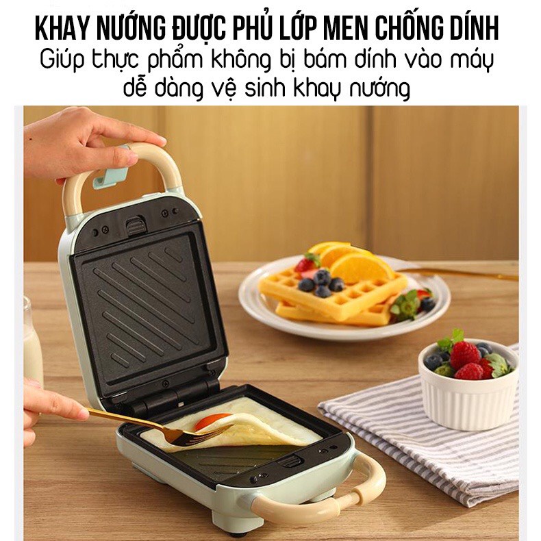 Máy Kẹp Nướng Bánh Mì - Máy Ép Nướng Bánh Mì Sandwich Làm Đồ Ăn Sáng, Rán Trứng, Làm Bánh Đa Năng Tiện Dụng