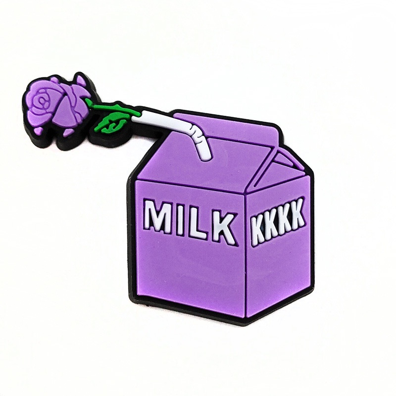 Set 5 Khóa Giày Đục Lỗ Bằng Nhựa PVC Màu Tím Hoạt Hình Dễ Thương Cho Bé Gái DIY