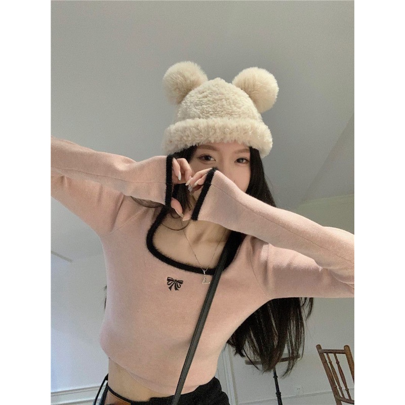 COZOK Áo Thun Tay Dài Dáng Ôm Nhiều Màu Sắc Thời Trang