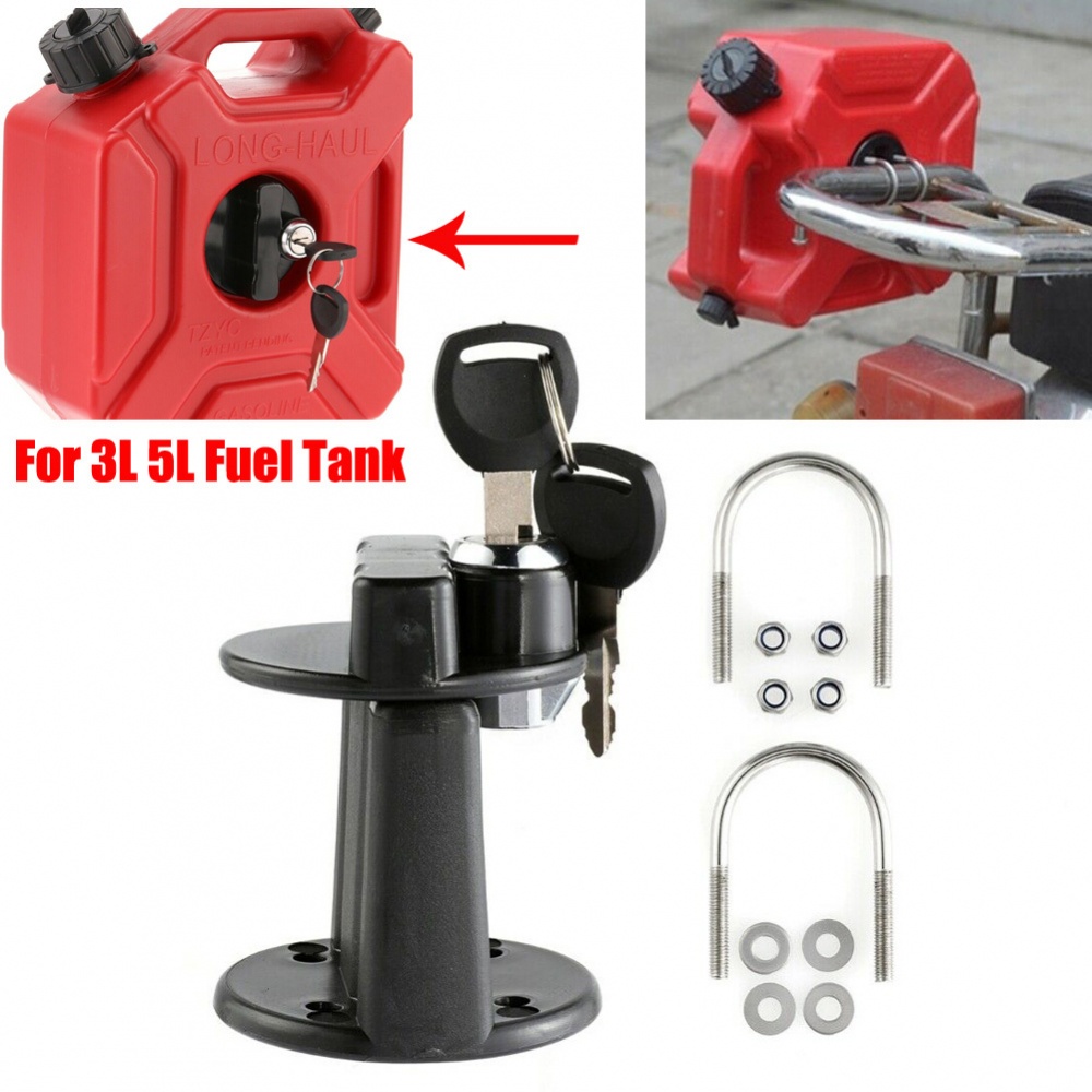 Giá Đỡ Bình Nhiên Liệu 3 / 5L Màu Đen Kèm Chìa Khóa Tiện Dụng