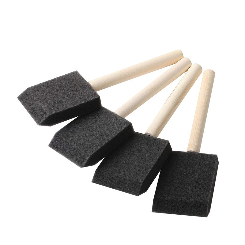 Bộ 50 Cọ Xốp 2 Inch Tay Cầm Bằng Gỗ Dùng Sơn Móng Acrylic / Vết Bẩn / Đánh Bóng Nghệ Thuật