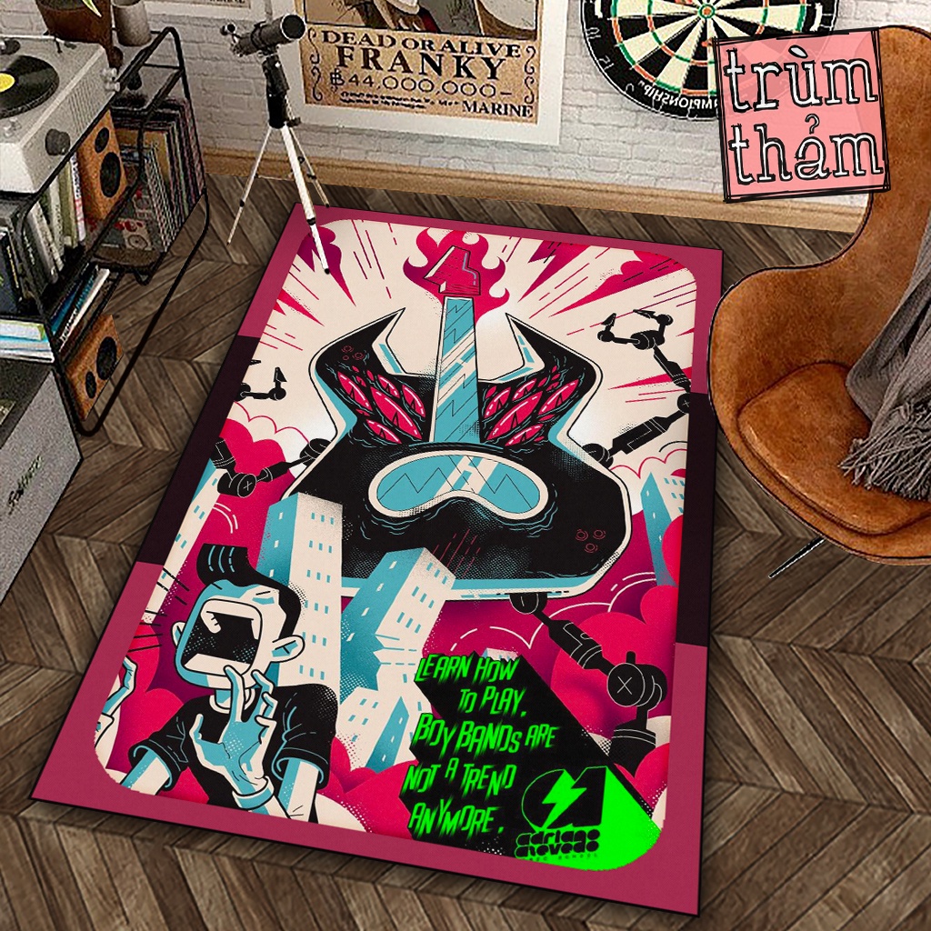 Thảm Trang Trí Jmcase Guitar Điện Electric Guitar Rock N' Roll Poster X Decor Phòng Ngủ Phòng Khách Văn Phòng