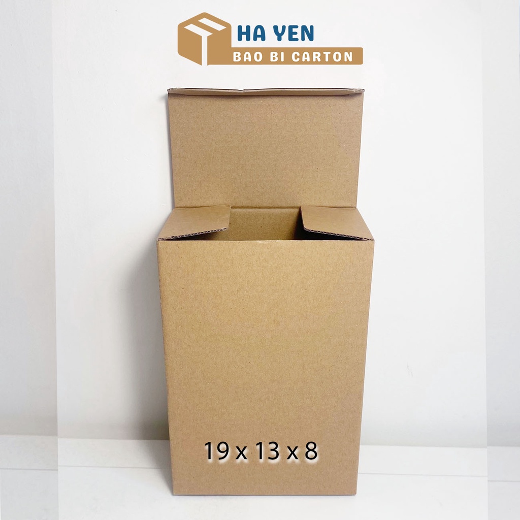 19 x 13 x 8 cm - Hộp carton nắp gập 19x13x8cm đóng hàng