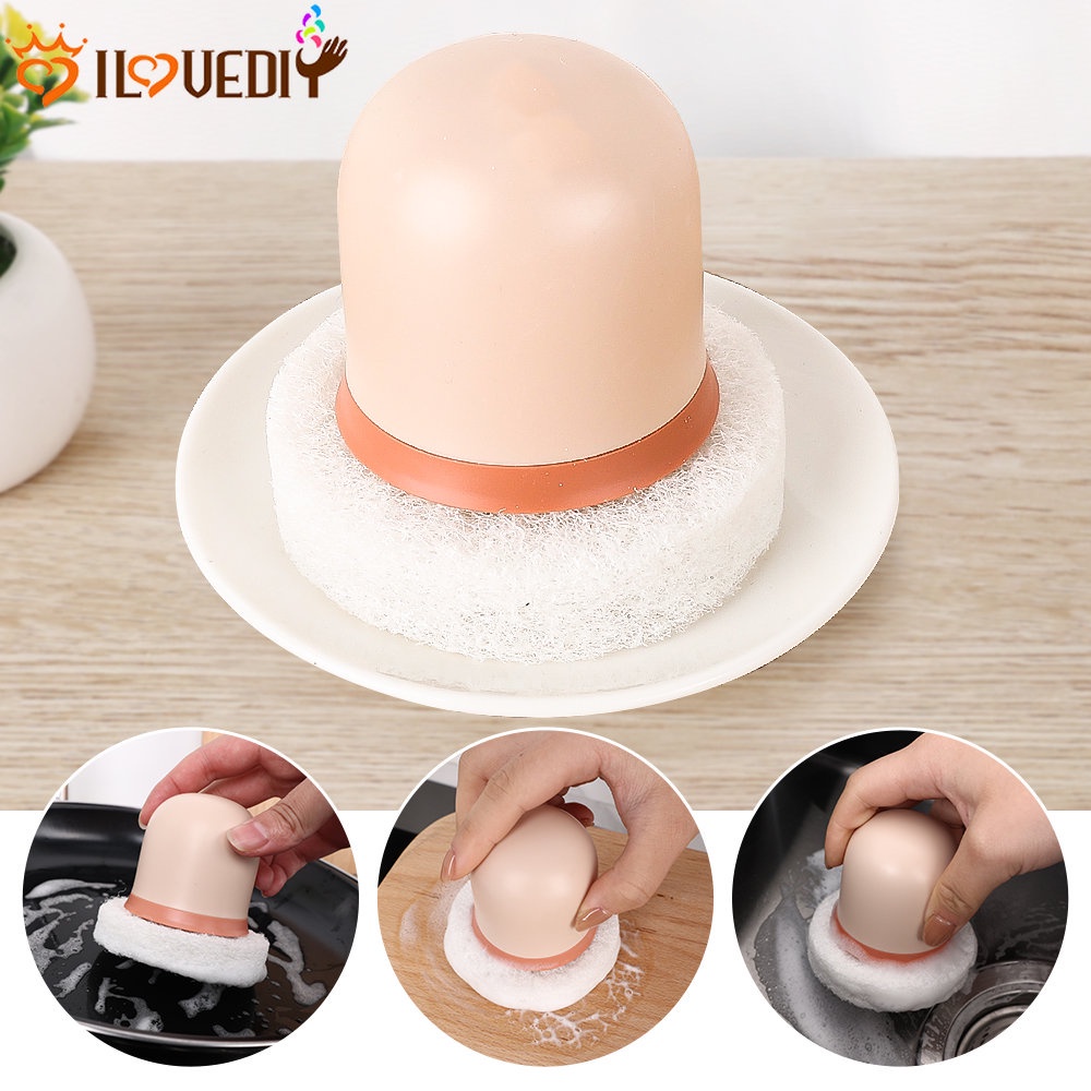 Miếng Xốp Rửa Chén Có Tay Cầm Chống Dầu Mỡ Tiện Dụng