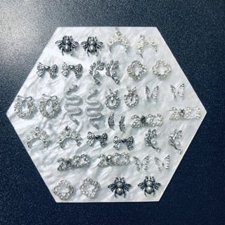Phụ kiện nai - set 36 charm bạc trang trí móng