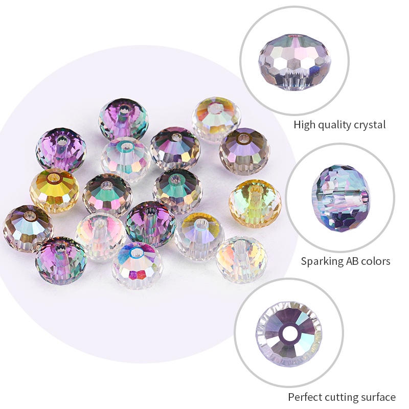 Chuỗi Hạt Pha Lê 6mm 8mm 96 Mặt Tự Làm Trang Sức Tiện Dụng