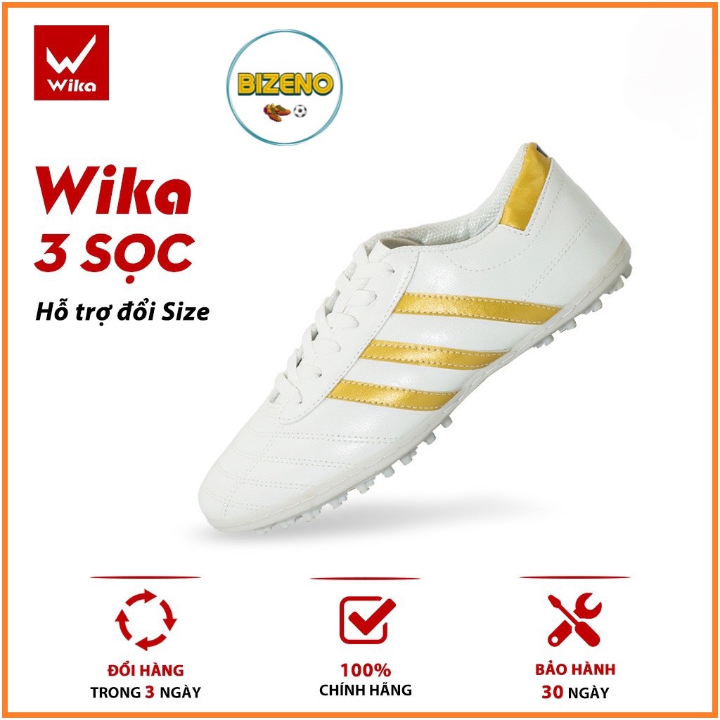 Giày Bóng Đá 3 Sọc Wika CT3 Chính Hãng - Chất Liệu Da Pu Mềm Mại Ôm Chân Khâu Toàn Bộ Đế - Bảo Hành 6 Tháng