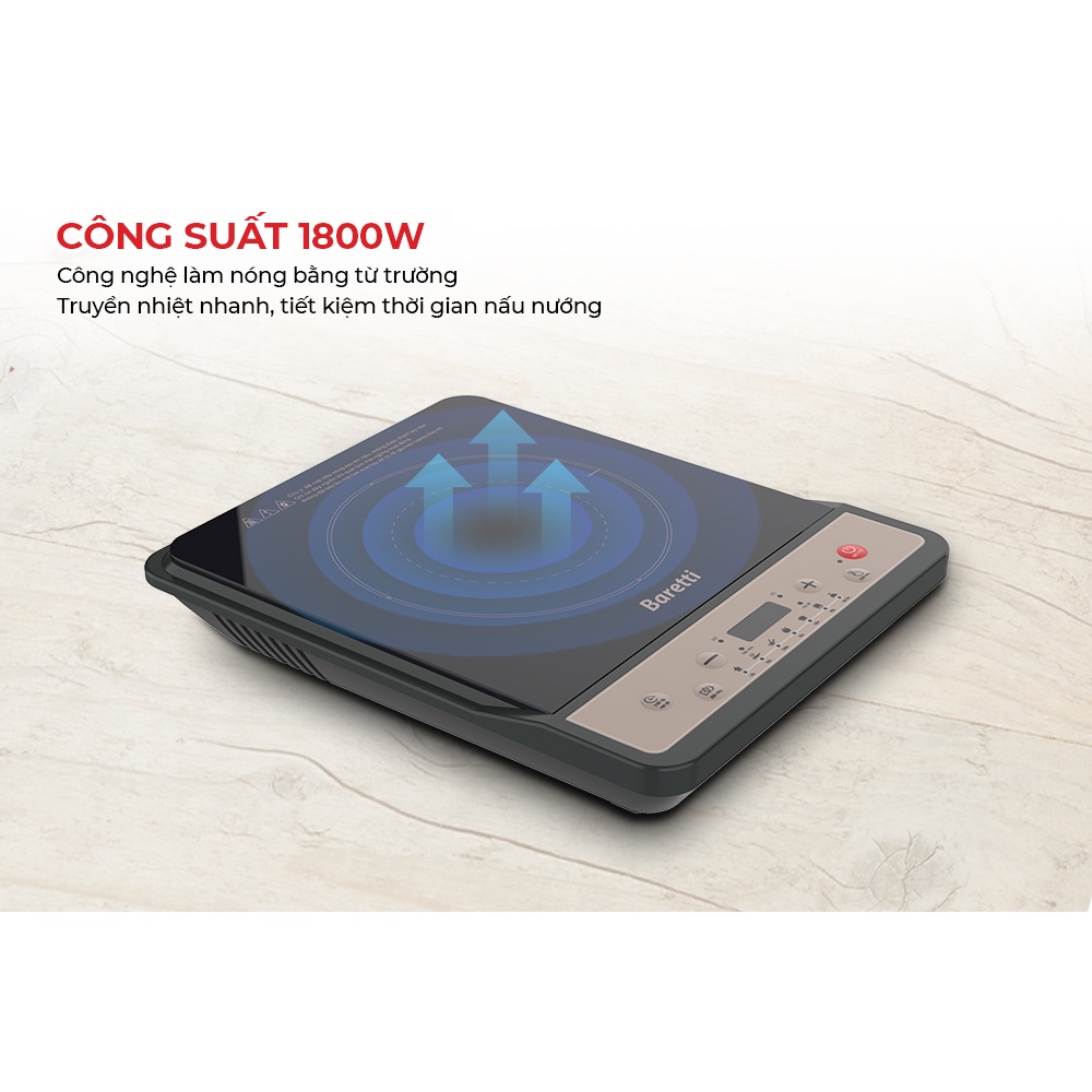 Bếp Điện Từ Cơ Baretti BRD622 Tặng Kèm Nồi Lẩu Đa Năng