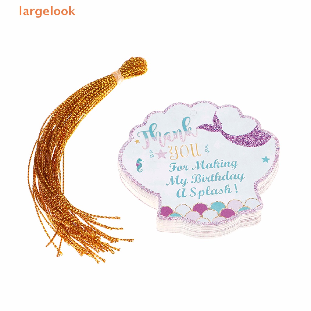 Set 24 Thẻ Tag Hình Vỏ Sò In Chữ Thank You Kèm Dây Trang Trí Hộp Quà