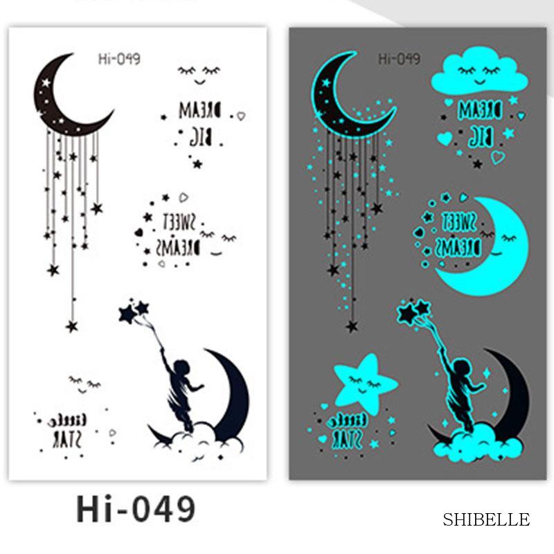 Nhãn dán hình xăm tạm thời Dạ Quang chống nước cho nam và nữ