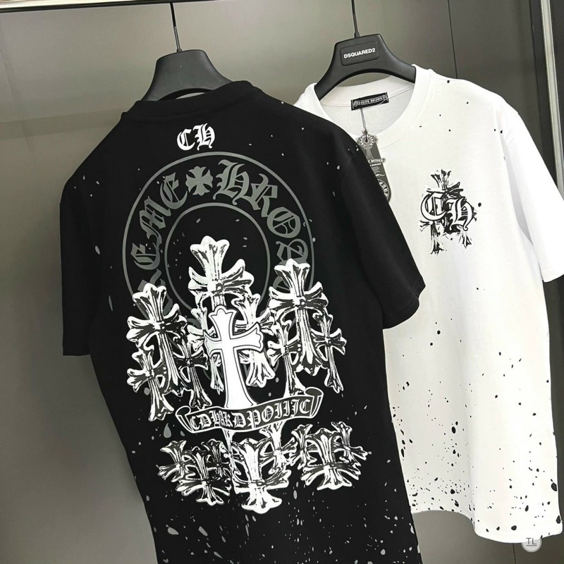 freeship-Áo thun Chorme Hearts vẩy sơn unisex nam nữ hot 2023
