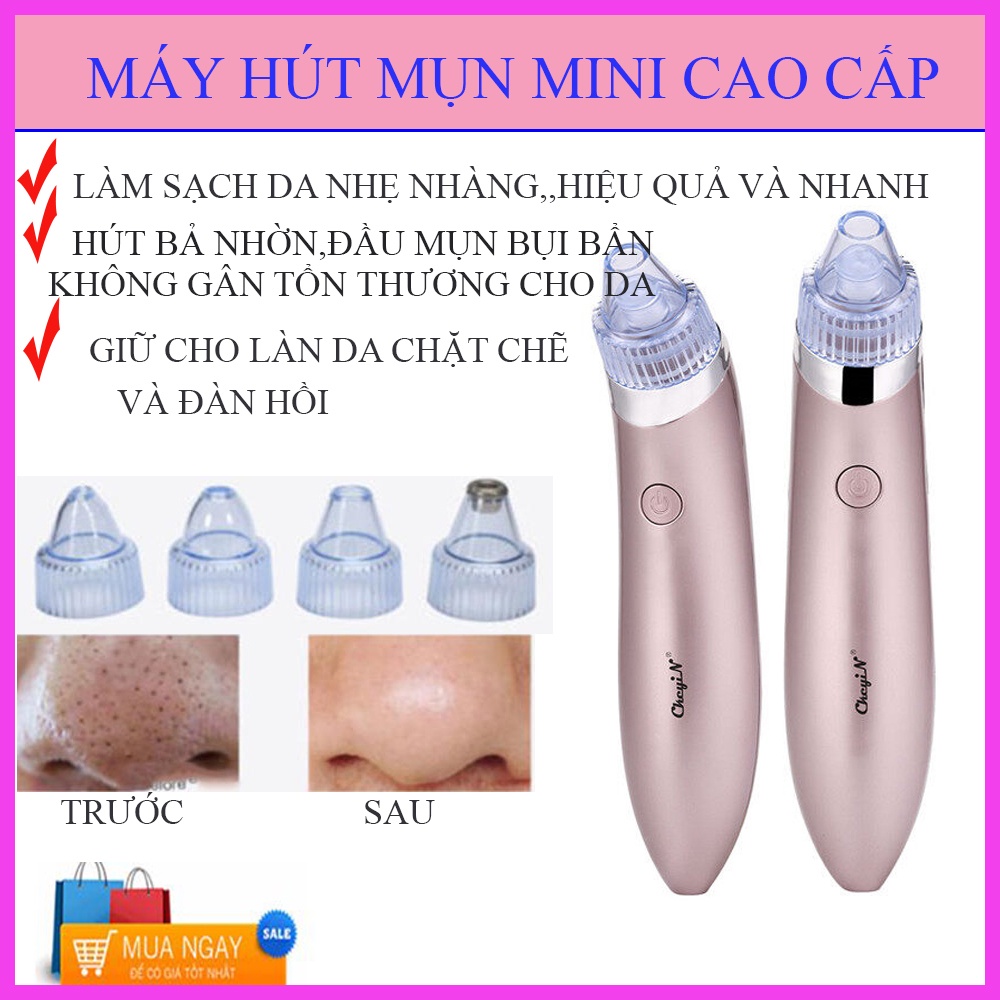 Máy hút mụn đầu đen cực mạnh,hút sạch mụn sâu bên trong da mặt kèm cáp sạc, Máy hút mụn mini cầm tay nhiều cấp độ