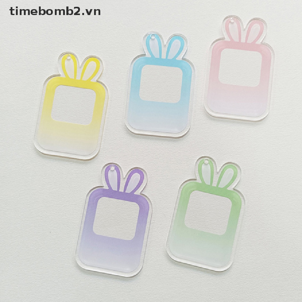 {Mới} Móc Khóa / Thẻ Ảnh Bằng Acrylic Trong Suốt Hình Tai Thỏ / Ngôi Sao Đuổi Theo Làm Thủ Công