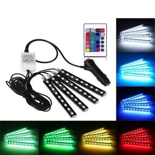 ĐÈN LED gầm ghế trang trí xe hơi - đổi màu theo nhạc và remote , dùng nguồn tẩu xe hơi.