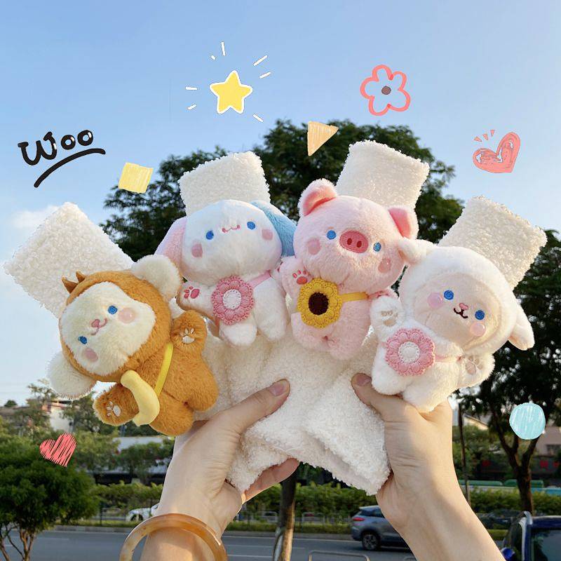 Car Safety Belt Shoulder Pad Cover Winter Female Cute Doll Cartoon Plush Car Inner Net Red Car Shoulder Protective Cover 14kR