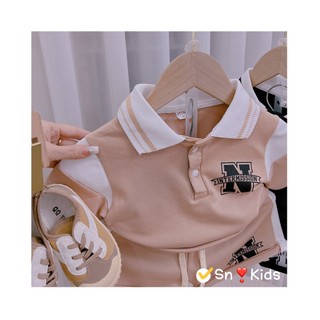 bộ cổ bẻ chữ N bé trai