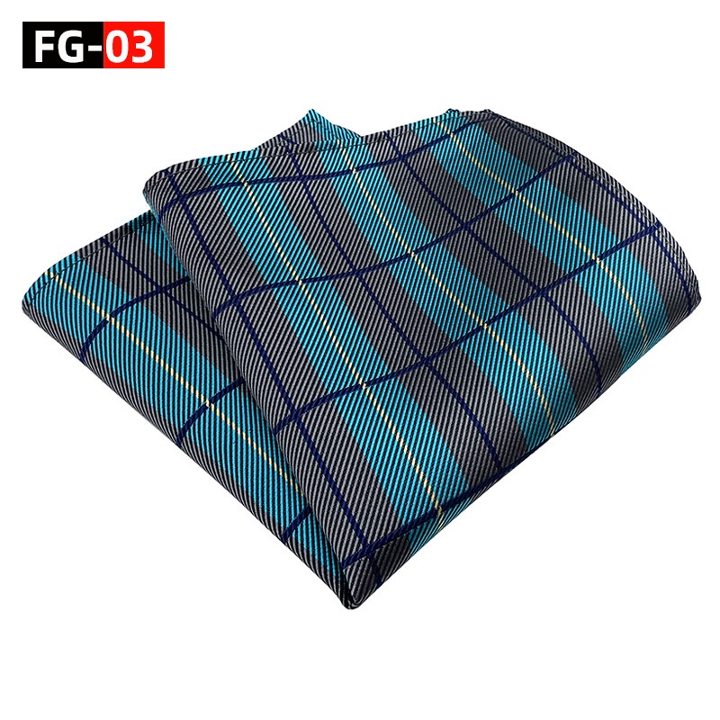 Khăn tay lụa EFAN họa tiết sọc caro thời trang đi tiệc kỳ nghỉ trang trọng cao cấp