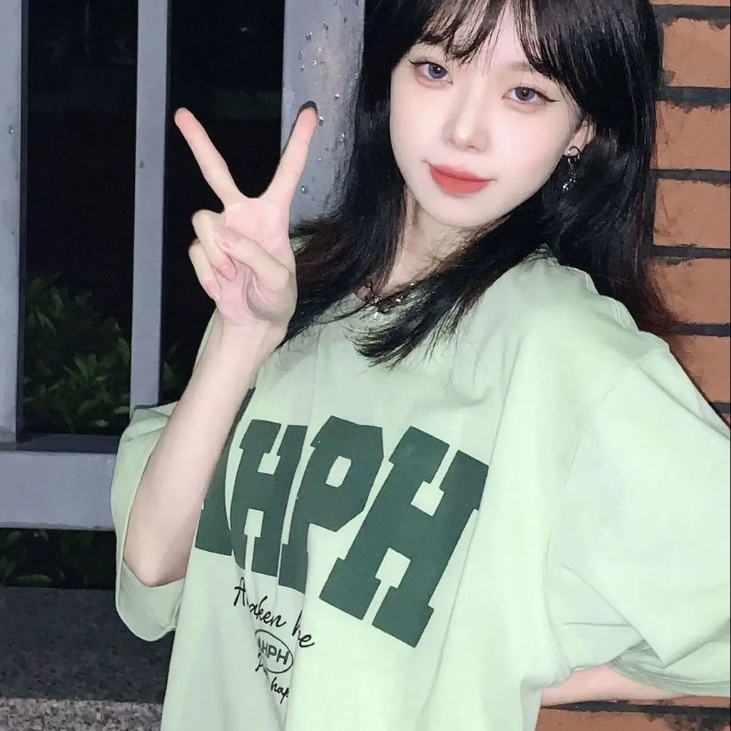 Bán Chạy Áo Thun 100% Không Xóa Siêu Hot Màu Trắng Nhạt Dáng Rộng Tay Ngắn In Chữ Phong Cách Đại Học Mỹ Cho Nữ