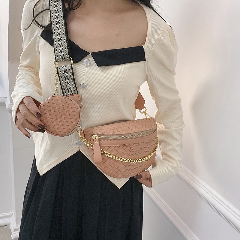 Túi Đeo Chéo Ngực Bằng Da PU Phong Cách Hàn Quốc Cho Nữ