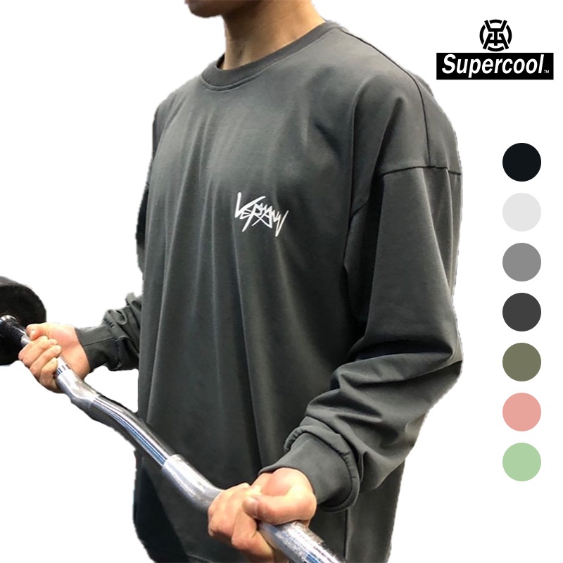 #SupercooL# Áo Nỉ Sweater Phong Cách Hàn Quốc Áo Thun Thể Thao Nam Big Size Form Rộng Dài Tay Cổ Tròn Côtton Cao Cấp Vải Thoáng Nhanh Khô Thấm Hút Mồ Hôi Tốt Trơn Mỏng Nhẹ Oversize Basic Tee Thu đông Streetwear Chuẩn Form Chạy Bộ Chuyên Thể Dục Bóng Rổ