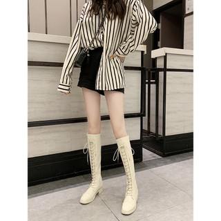 Order - giày bốt da cổ cao cột dây ulzzang, hàn quốc