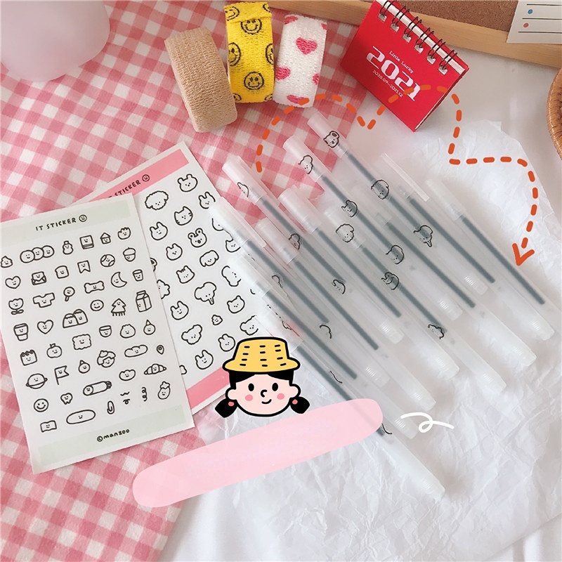 Miếng Dán Trong Suốt Hình Động Vật Hoạt Hình Trang Trí Sổ Tay DIY