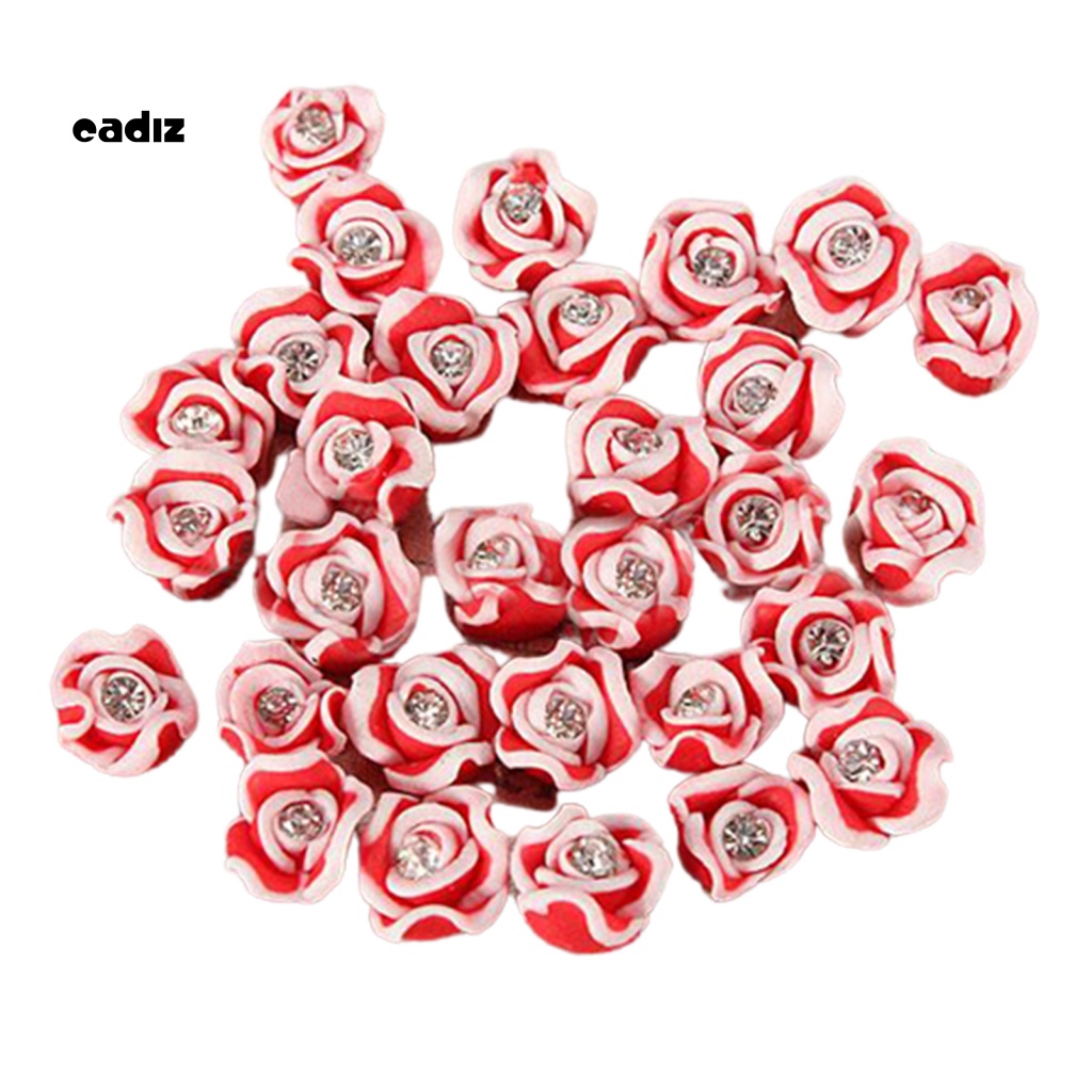 Set 20 Phụ Kiện Trang Trí Móng Nghệ Thuật Hình Hoa Hồng 3D Bằng Gốm Sứ Thời Trang Charms