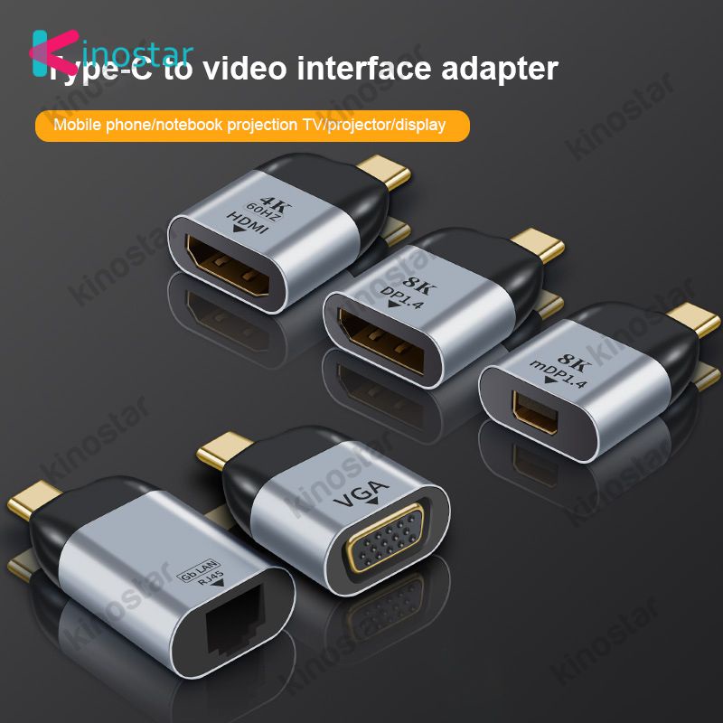 Bộ Chuyển Đổi Video Type-C Sang Hdmi/Vga/Dp/Rj45/Mini Dp Hd 4K @ 60Hz.