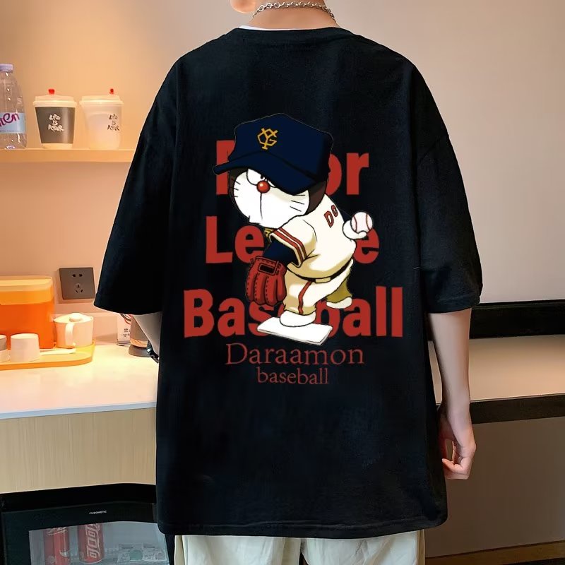 Áo Thun Nam Cổ Tròn Dáng Rộng In Chữ Phong Cách hip hop Hàn Quốc Cỡ M-5XL