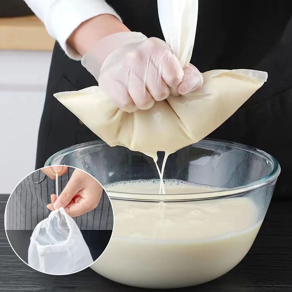 Túi Lưới Lọc Sữa Đậu Nành / Rượu / Sữa Đậu Nành Bằng Nilon Siêu Mịn Có Thể Tái Sử Dụng 100 / 200 / 400