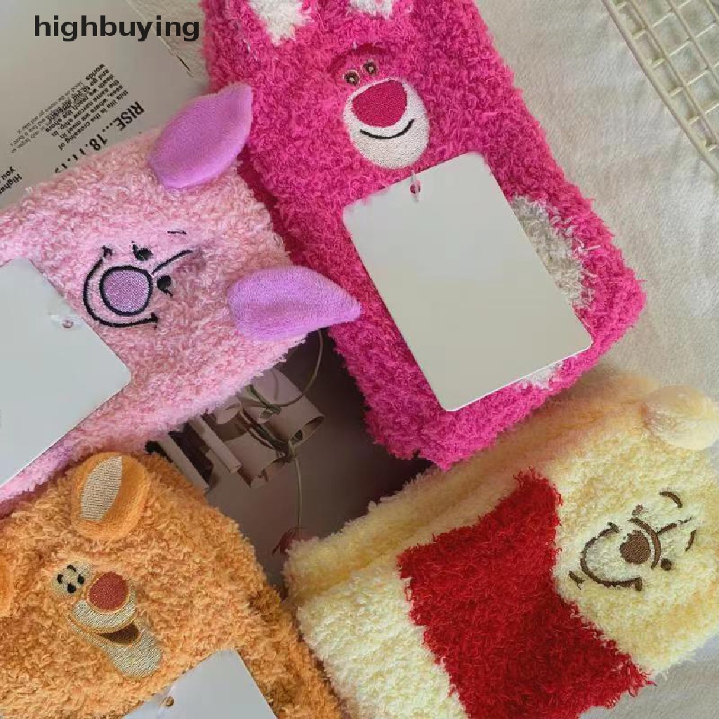 Hbvn Belle Mới Vớ Lông Cừu San Hô Dày Dặn Họa Tiết Hoạt Hình Winnie Tigger Dâu Tây Hổ Hoạt Hình Disney Cho Nữ