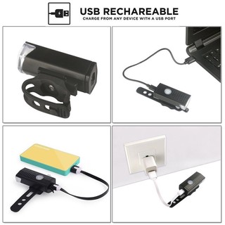Bộ Đèn Pha LED USB Và Đèn Pha Chiếu Hậu Cho Xe Đạp