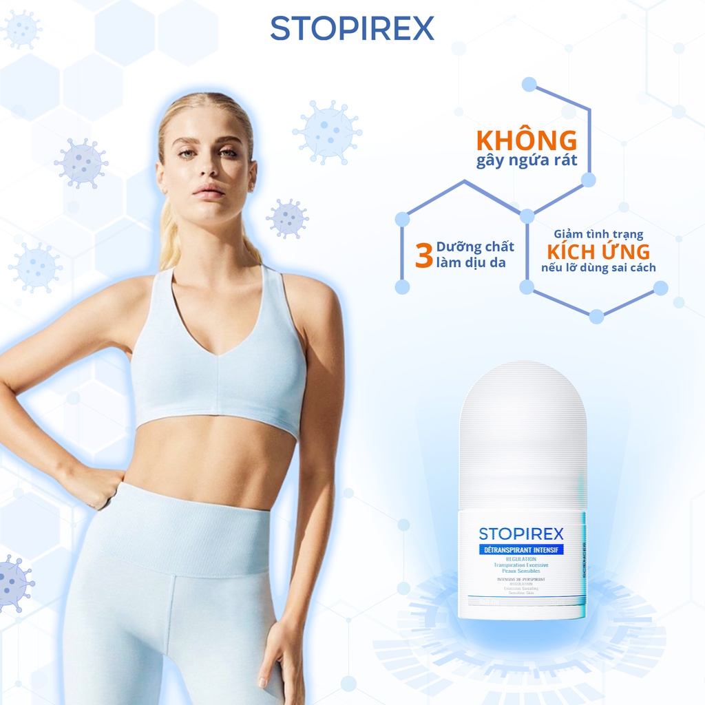 Lăn khử mùi và ngăn tiết mồ hôi không vàng nách áo STOPIREX Transpiration Excessive Dr Chubby