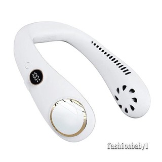 Hanging Neck Fan Portable Bladeless Fan Personal Wearable Neckband Leafless Fan USB Rechargeable Fan Mini Necklace Fan