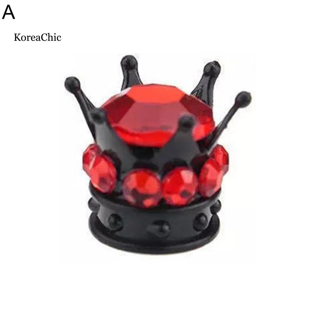Nắp Van Xe Hơi Hình Vương Miện Đính Kim Cương Giả Handmade