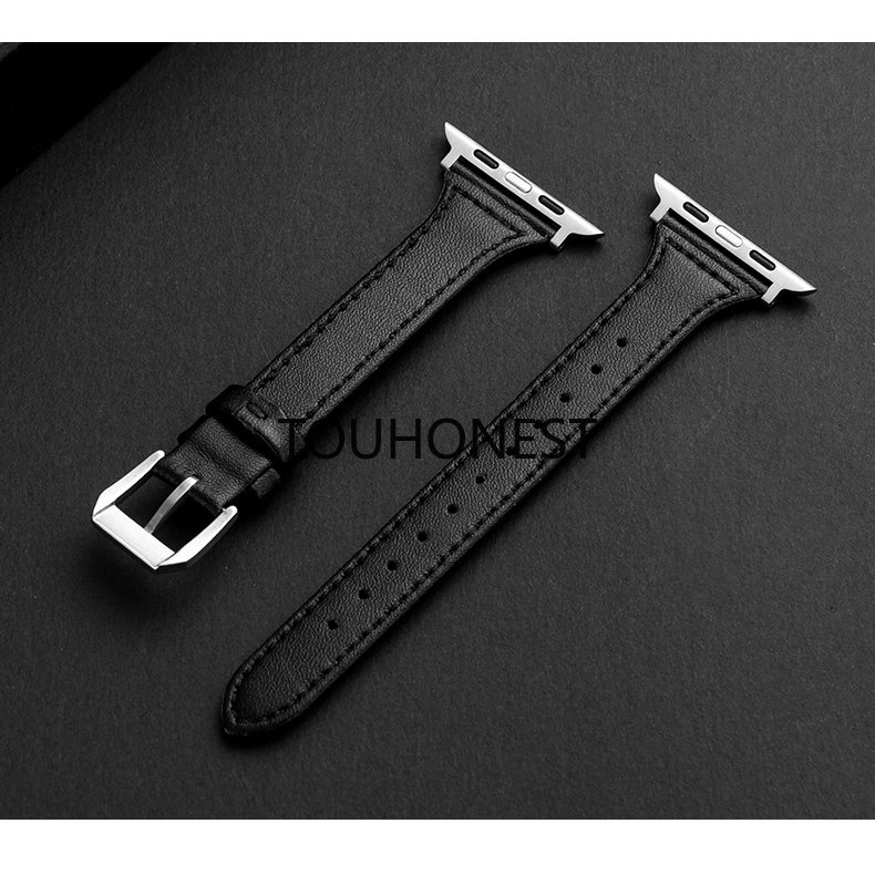 Dây Đeo Bằng Da Sang Trọng Cho Đồng Hồ Thông Minh Apple Watch 7 6 5 SE 8 4 3 2 38mm 40mm 41mm 42mm 44mm 45mm 49mm T500 T700