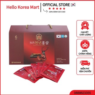 Nước hồng sâm linh chi nhung hươu 365 hansusam korea hàn quốc , hộp 20 gói x 70ml/ gói