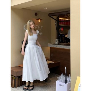 Đầm dự tiệc voan tơ sát nách phom xoè dài