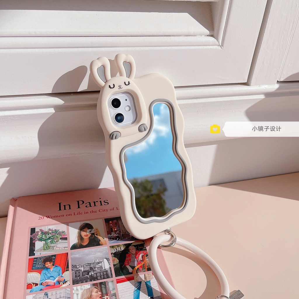Ốp Điện Thoại silicone Mềm Mặt Gương Thỏ Trắng Cho vivo Y52S Y31S Y53S Y76S Y33S Y55 Y55S Y77 Y30 Y70S Y51S X80 X90 S16 Y35 Y16