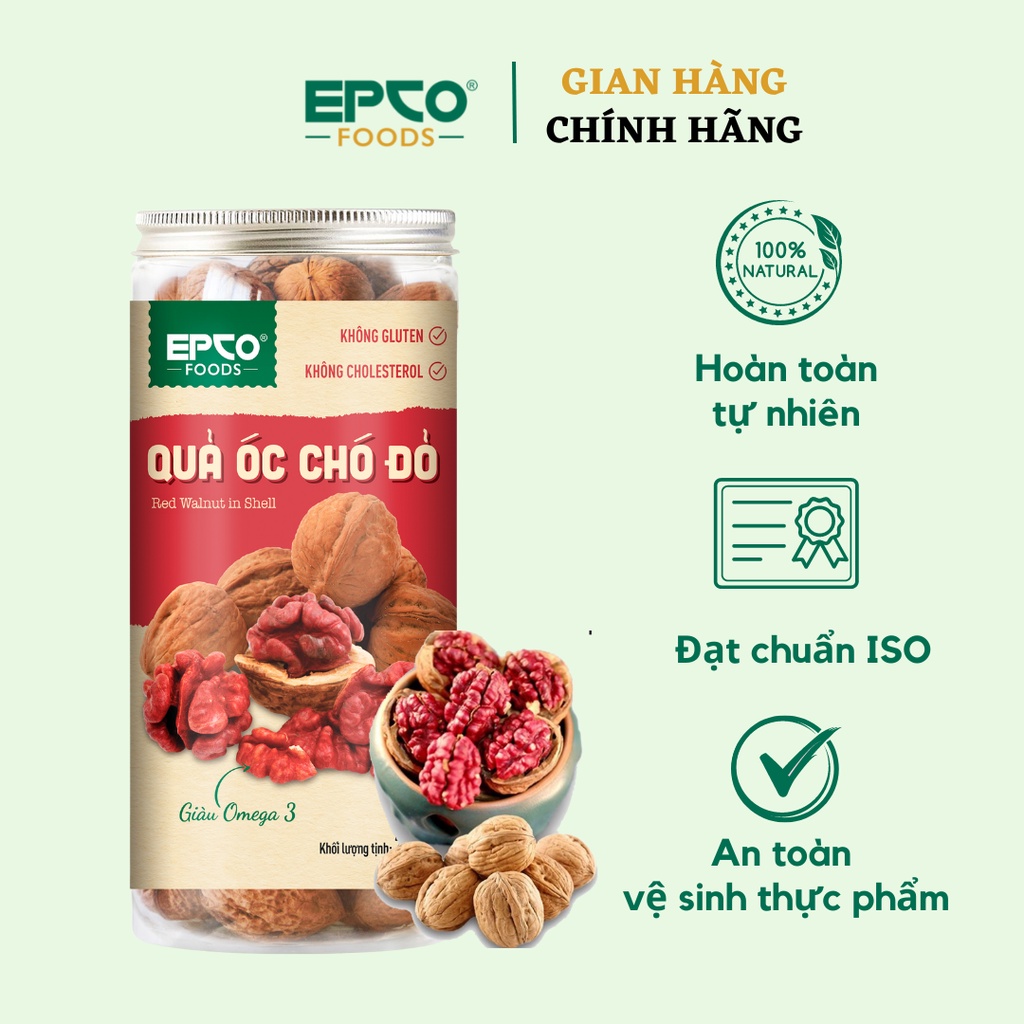 Quả Óc Chó Đỏ EPCO Foods Xuất Xứ Mỹ Giàu Omega 3 Không Gluten Không Cholesterol (250g/ Hũ)
