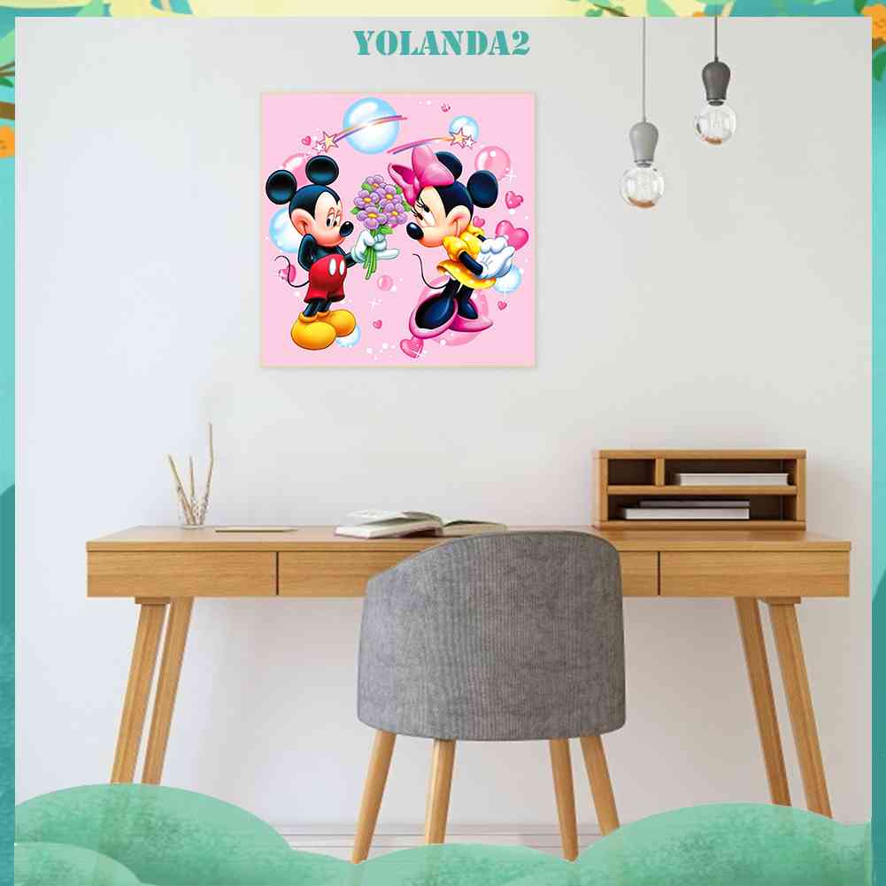Bộ Tranh Đính Đá Tự Làm Họa Tiết Chuột Mickey Và Minnie Trang Trí Nội Thất