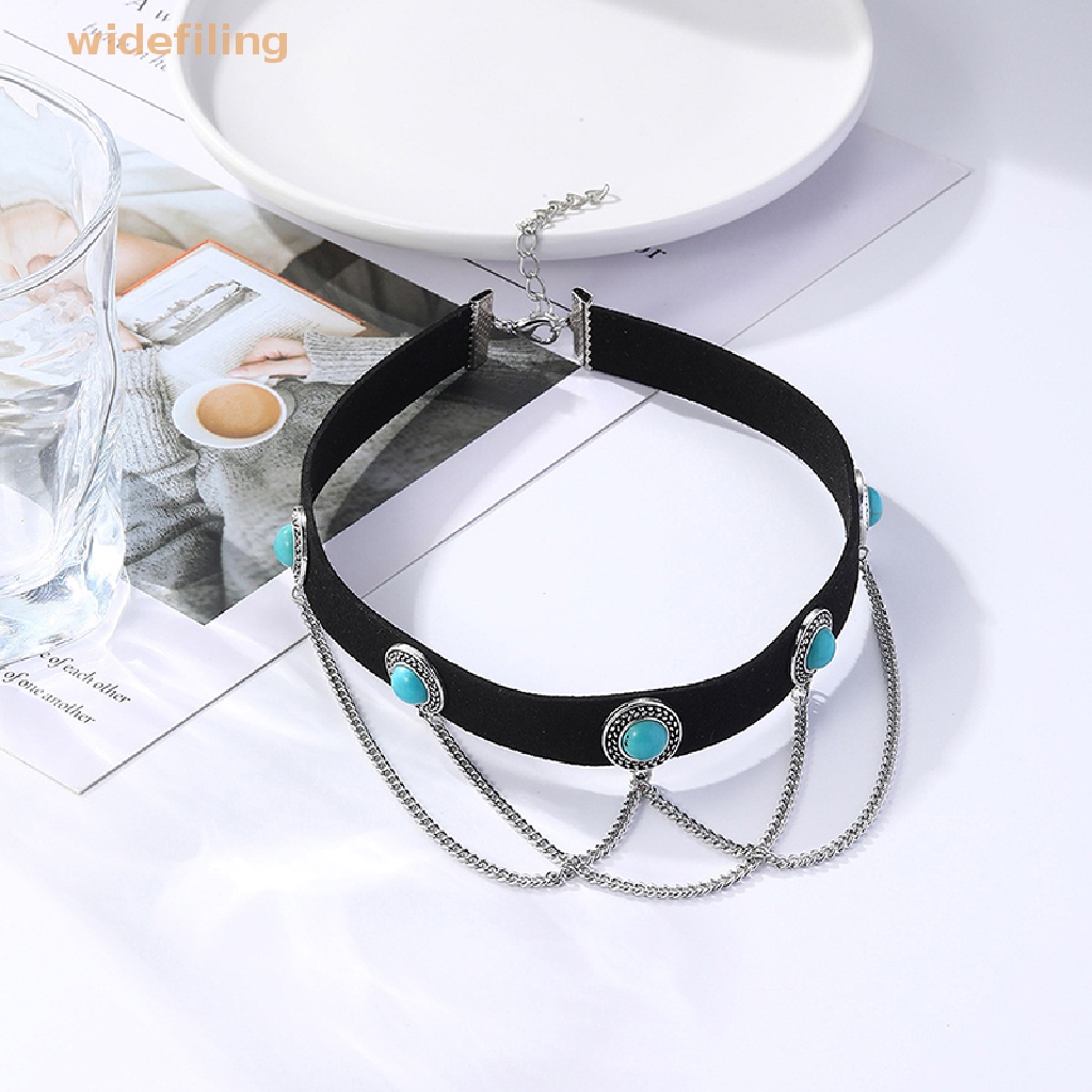 Vòng Cổ Choker Nhung Đen Nhiều Lớp Phong Cách Gothic Cổ Điển Cho Nữ