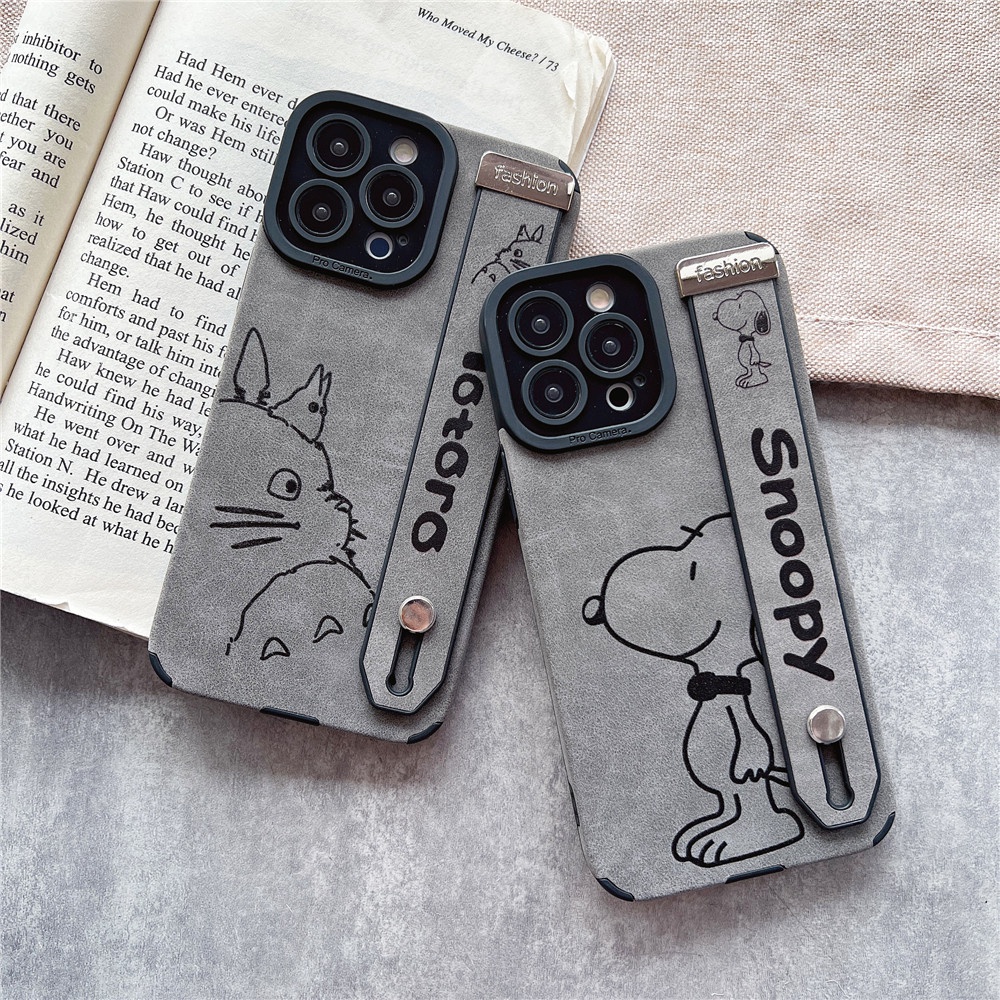 Ốp Điện Thoại tpu + Da Hình TOTORO Dễ Thương Cho iPhone 11 pro Max 12 pro Max 12 13 pro Max 14Pro Max 14PLUS