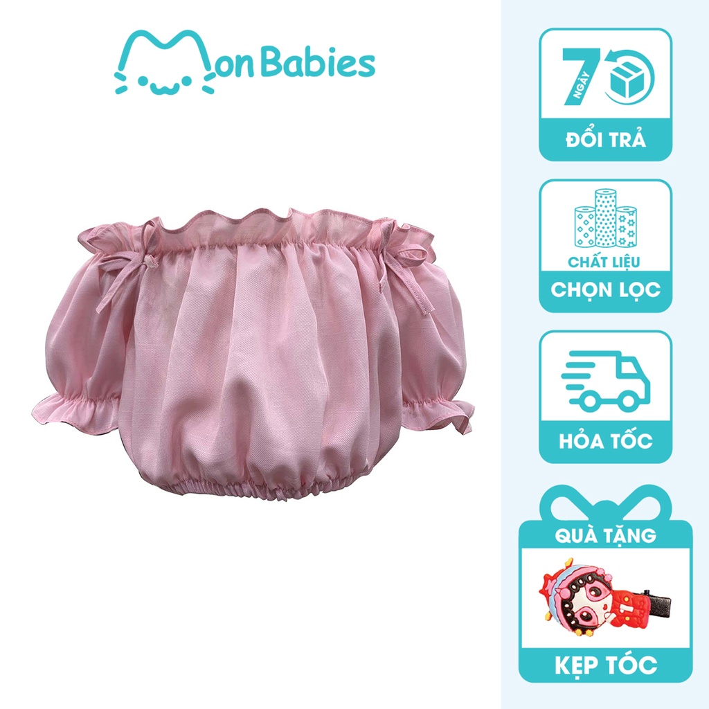 Áo croptop bé gái, áo đi biển cho bé gái chất đũi tằm nhẹ mát cho bé gái 2,3,4,5,6,7,8,9,10,11,12 tuổi Monbabies VL30A