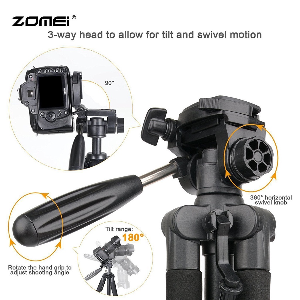 Chân Tripod Vinetteam Zomei Q111 - Thiết Kế Chuyên Nghiệp - Túi Đựng Tiện Lợi Cho Máy Ảnh Kỹ Thuật Số -dc2056